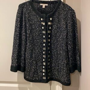 Black and white beaded cardigan Size M